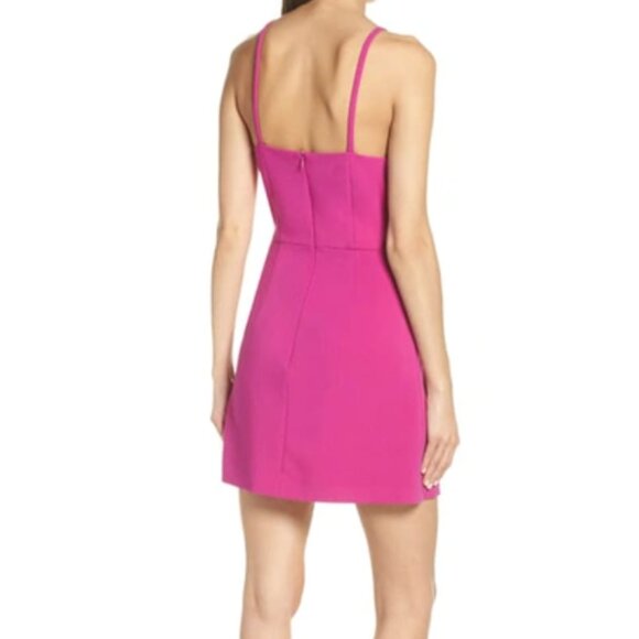 French Connection Whisper Light Sheath Minidress In Pink/Purple Passion Size 0 - Picture 3 of 10